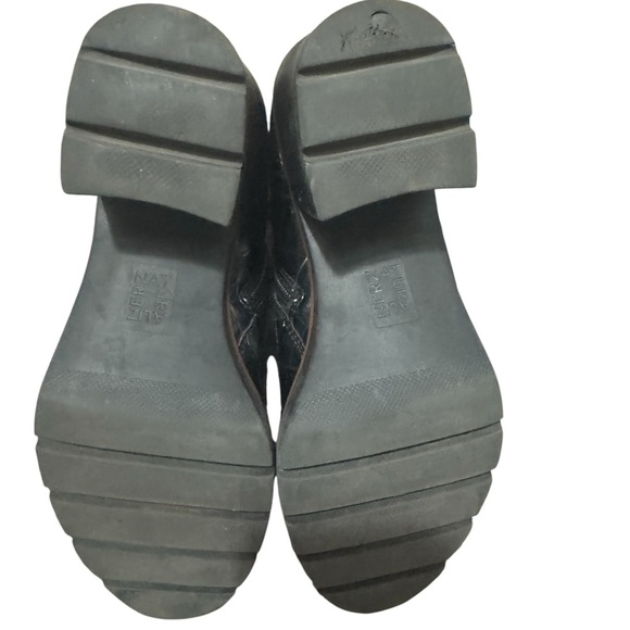 Naturalizer Mandalynn utilitarian Black Croc-Embossed goth Lace Up Boots - Picture 7 of 13